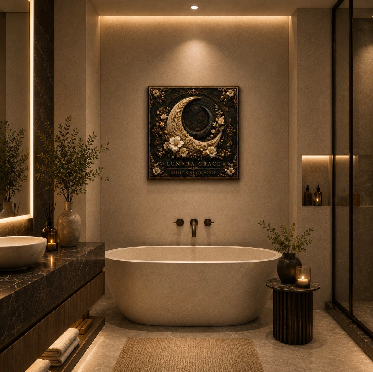 Lunara Grace, Luxury Ready to Hang Square Canvas Wall Art