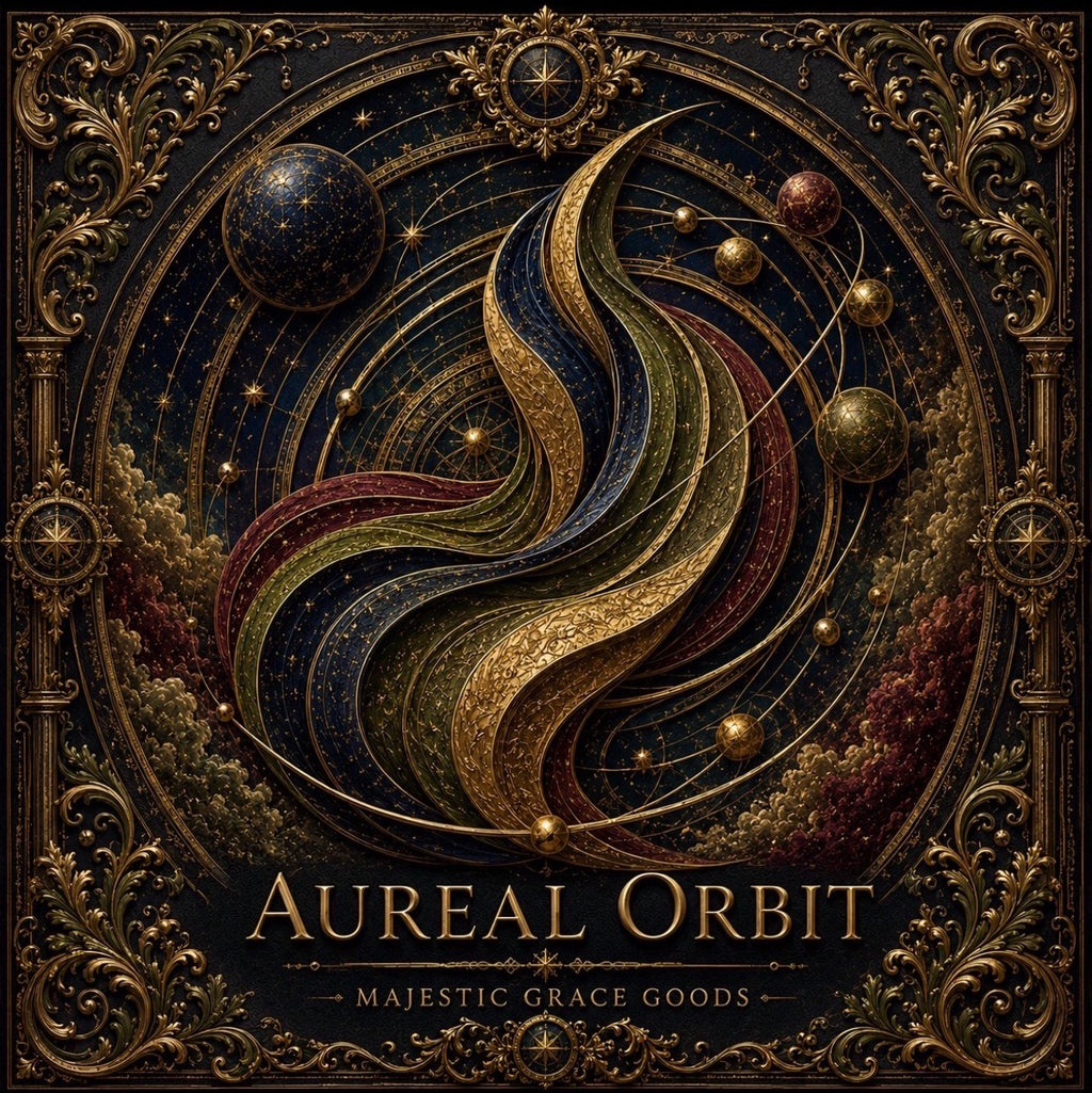 Aureal Orbit Celestial Canvas Wall Art, Luxury Square Galaxy Wall Decor, Dark Academia Gold Astronomy Art