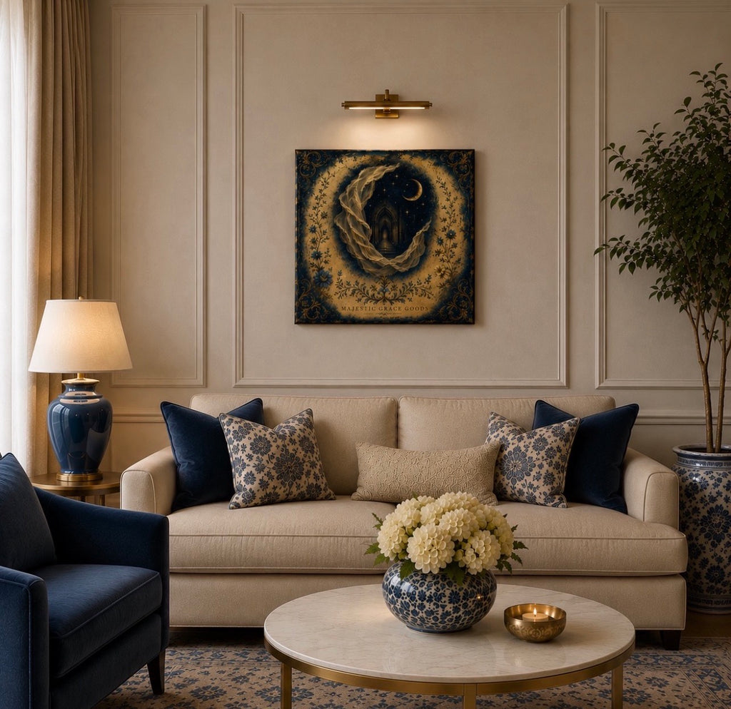 Veil of the Midnight Chapel Canvas Wall Art