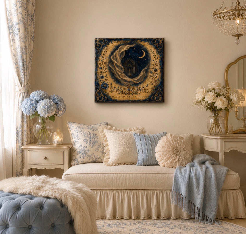 Veil of the Midnight Chapel Canvas Wall Art