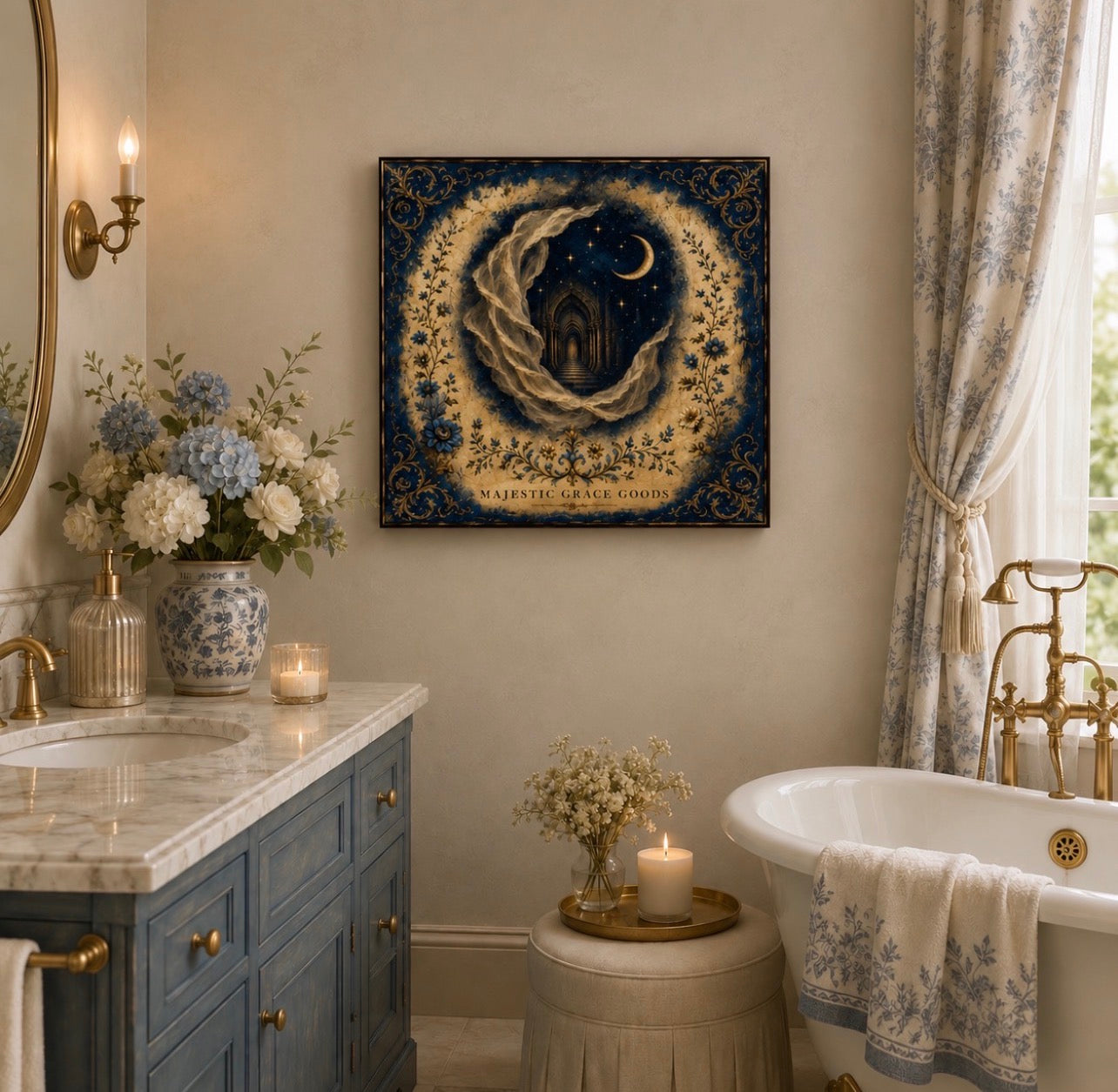 Veil of the Midnight Chapel Canvas Wall Art