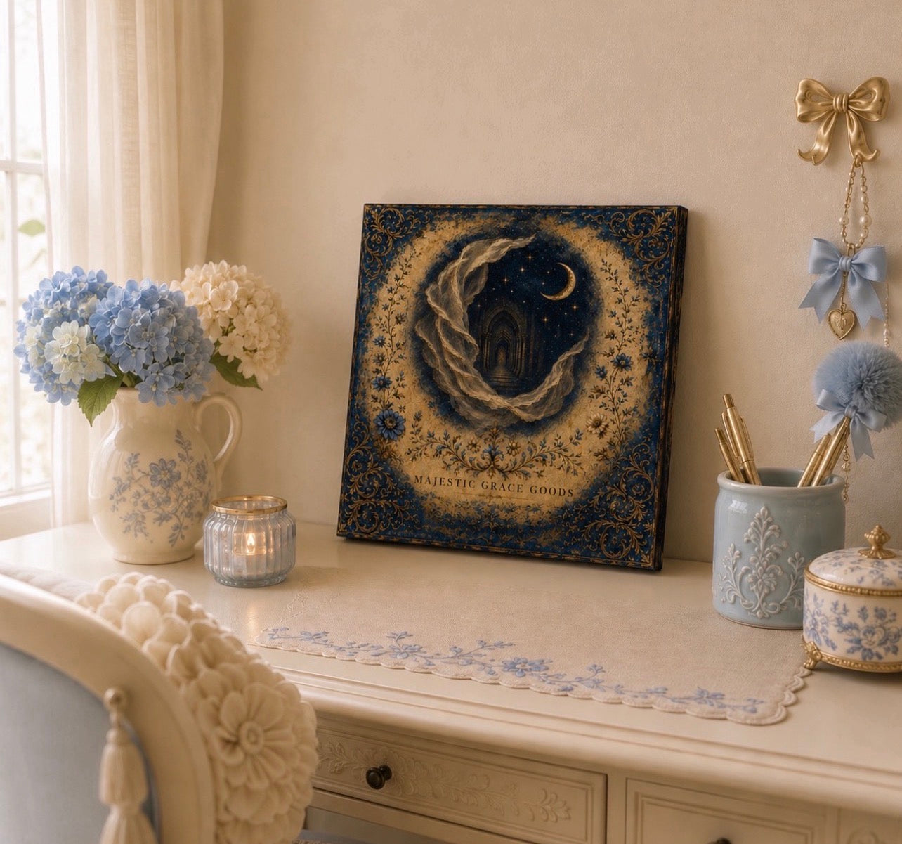 Veil of the Midnight Chapel Canvas Wall Art