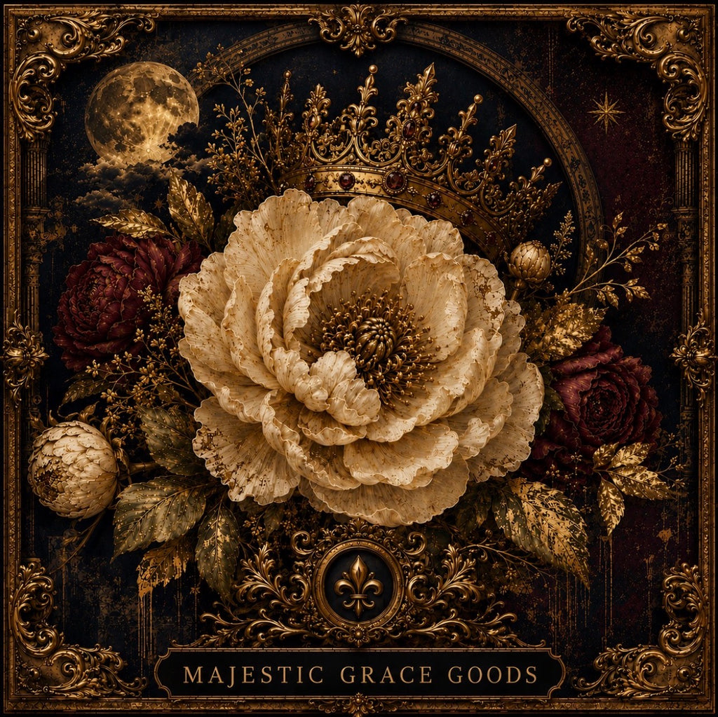Crowned Midnight Bloom Canvas Wall Art