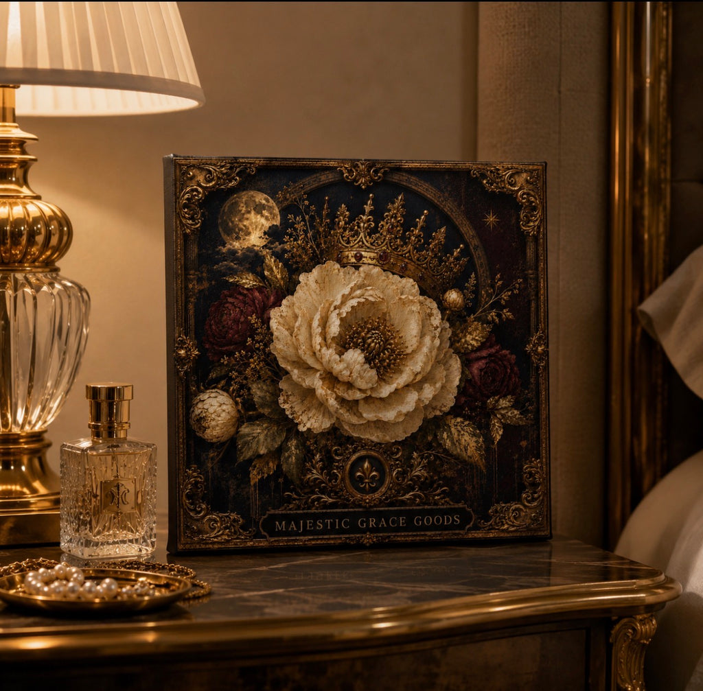 Crowned Midnight Bloom Canvas Wall Art