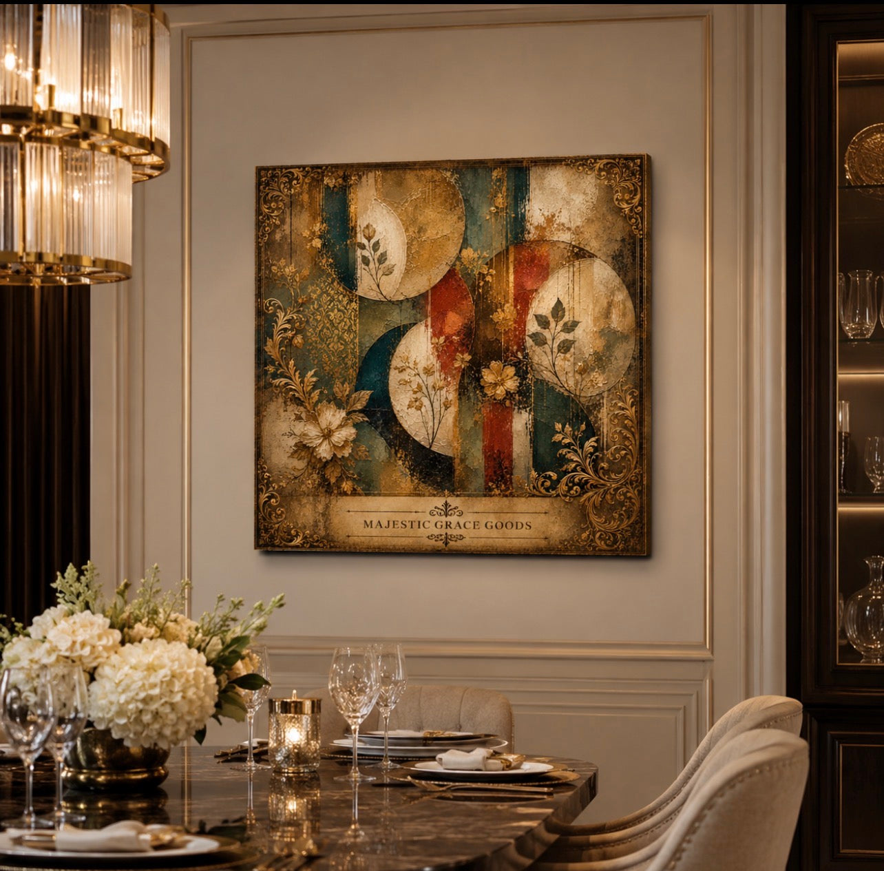 Gilded Botanical Eclipse Canvas Wall Art