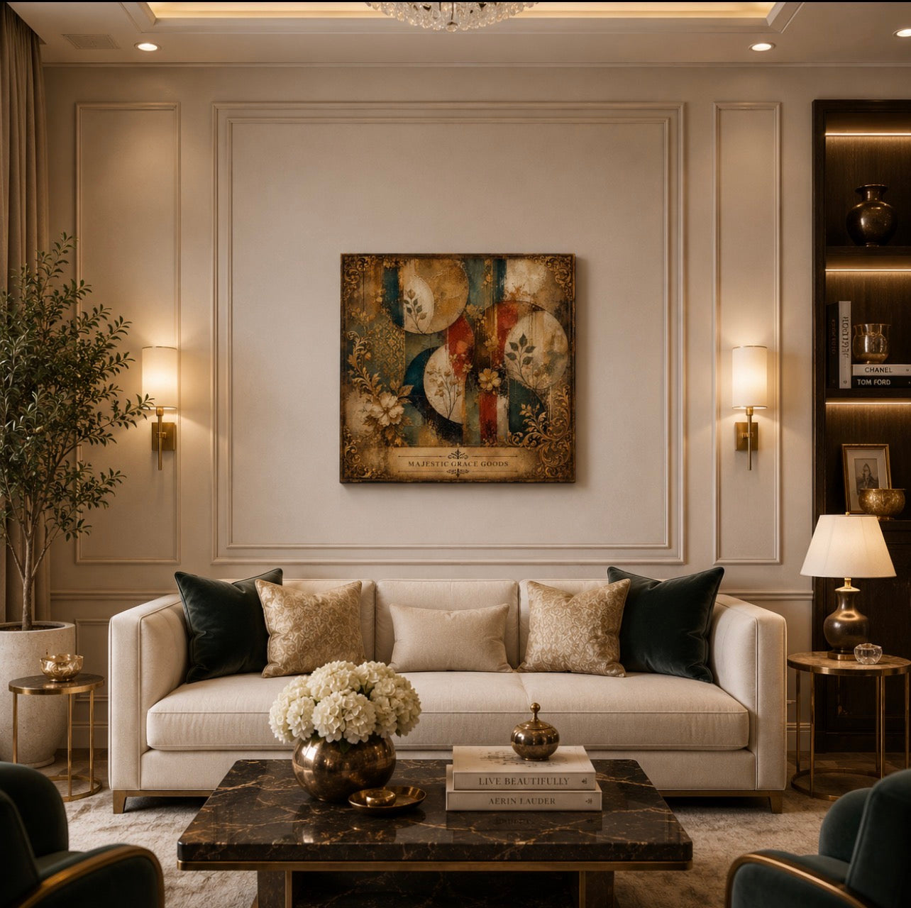 Gilded Botanical Eclipse Canvas Wall Art
