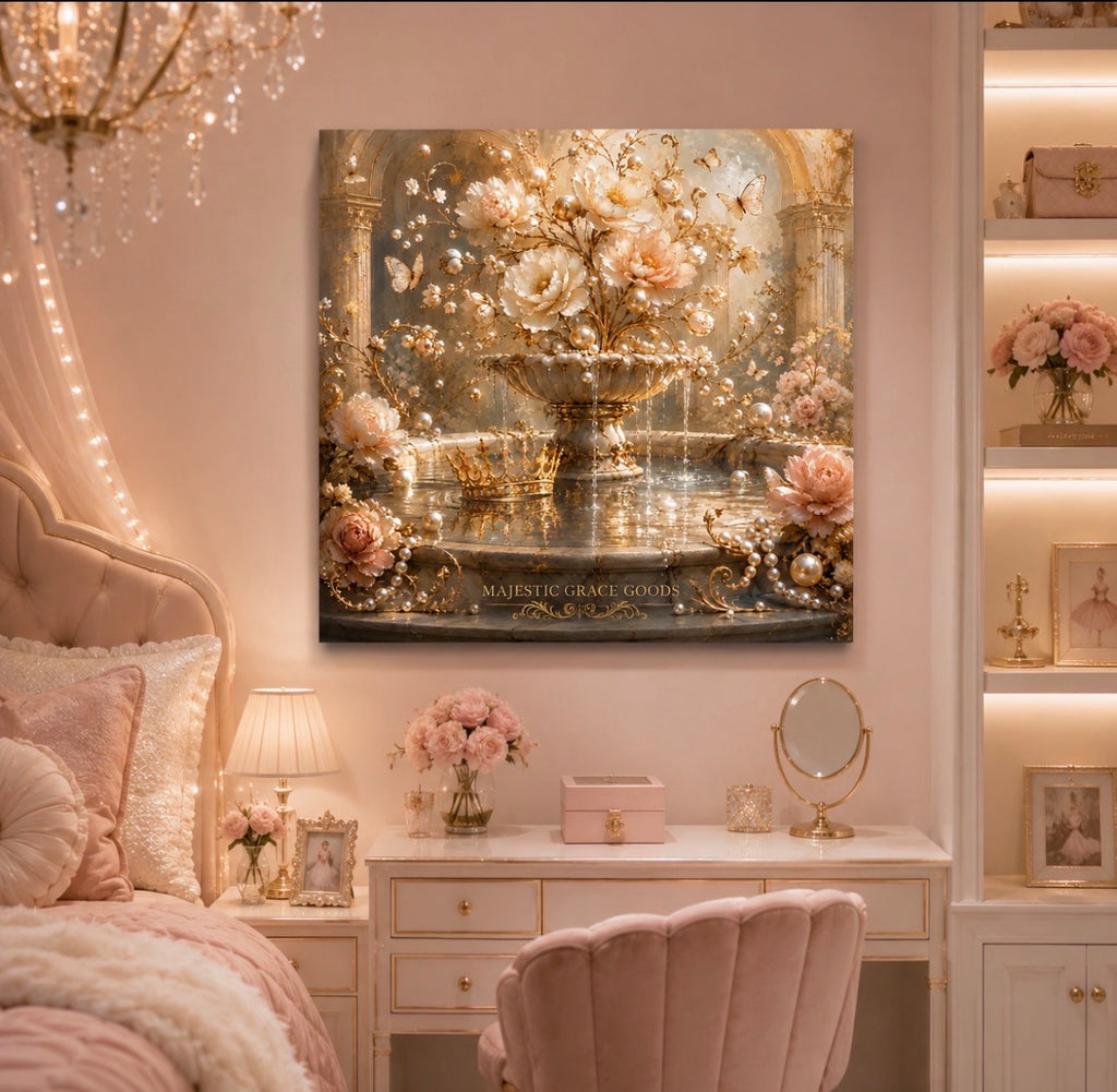 Pearl Fountain Royal Garden Canvas Wall Art