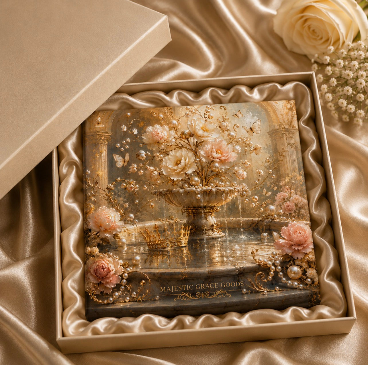 Pearl Fountain Royal Garden Canvas Wall Art