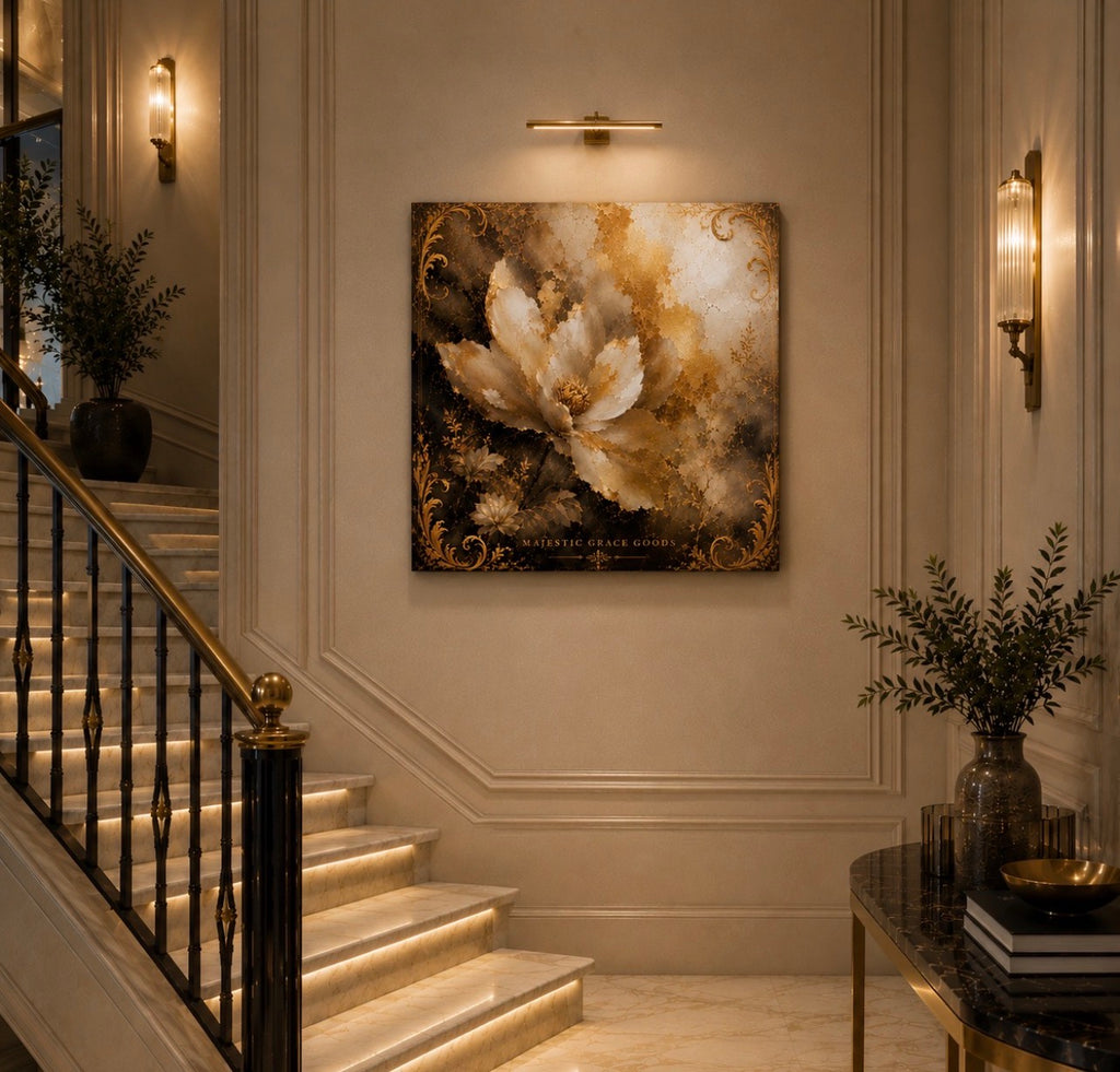 Tableau mural en toile de luxe Golden Magnolia