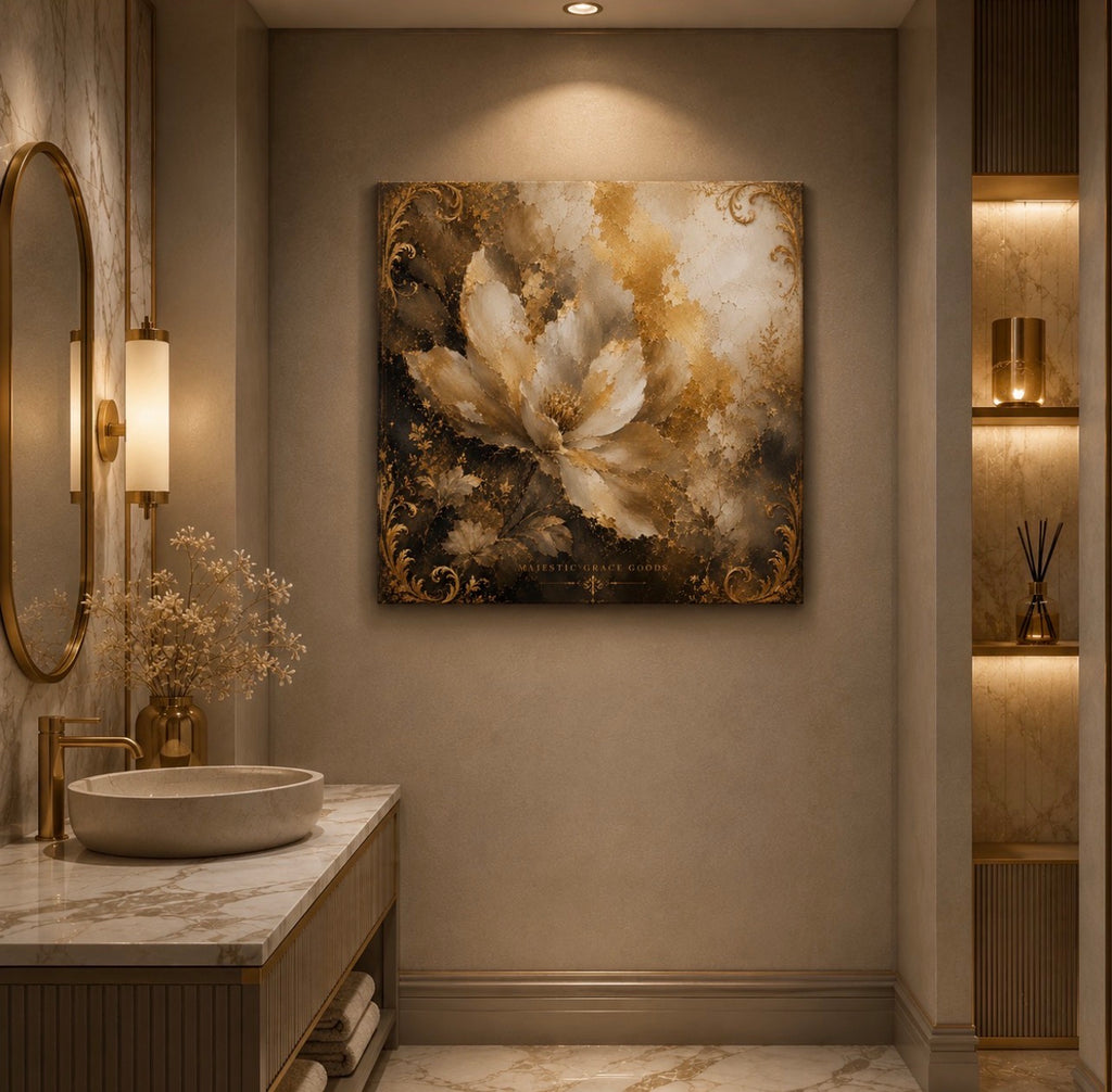 Tableau mural en toile de luxe Golden Magnolia