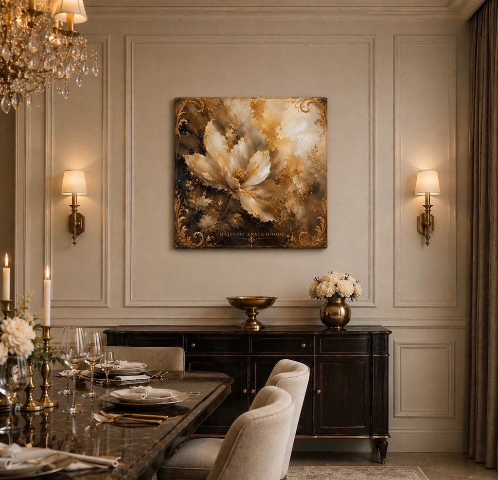 Tableau mural en toile de luxe Golden Magnolia