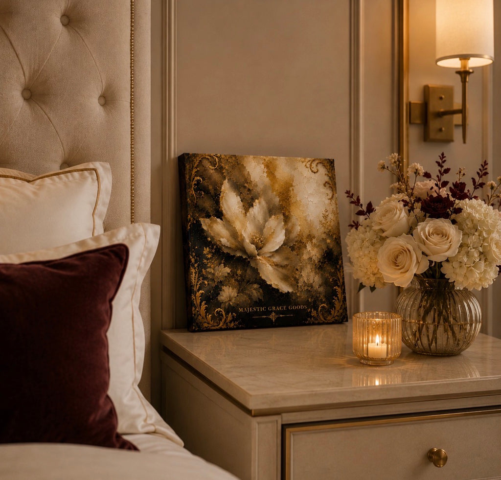 Tableau mural en toile de luxe Golden Magnolia