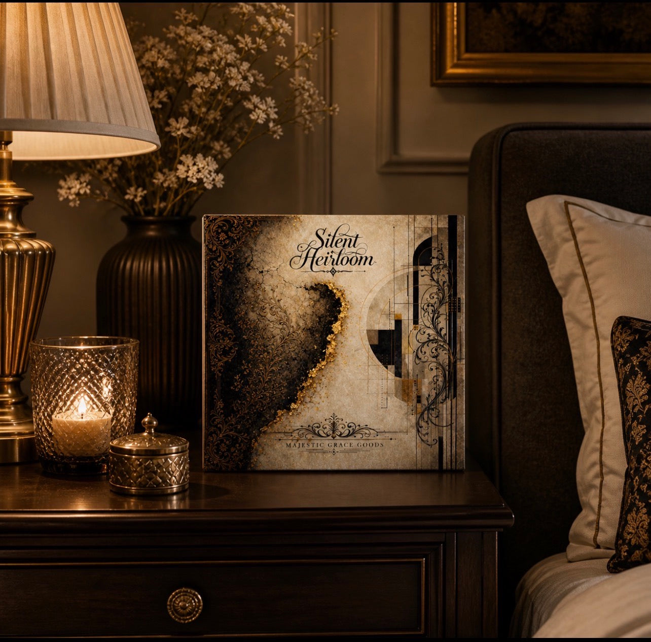 Silent Heirloom Canvas Wall Art, Neutral Luxury Abstract, Vintage Elegant Home Decor