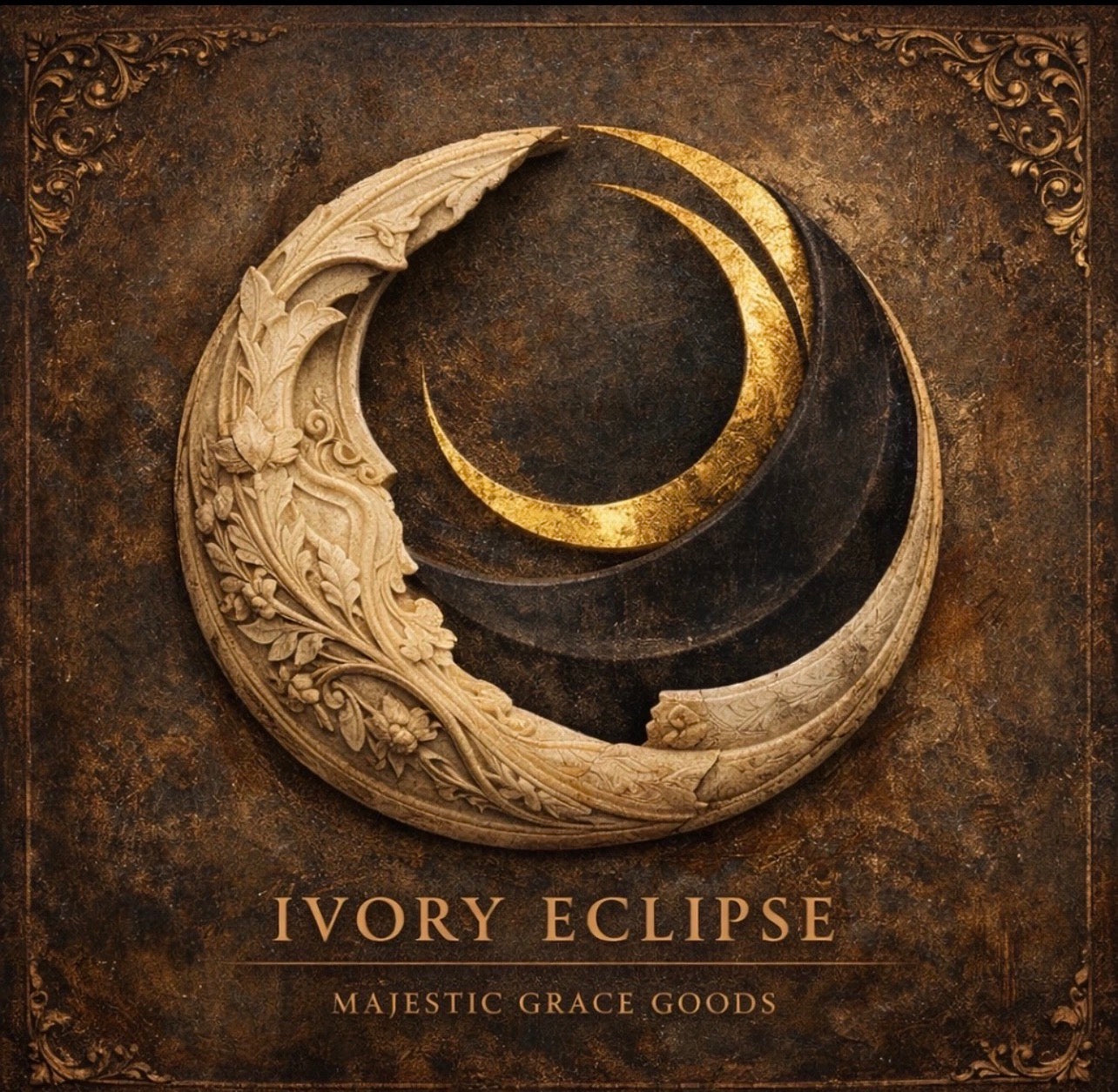 Ivory Eclipse Celestial Moon Canvas Art, Vintage Lunar Wall Print